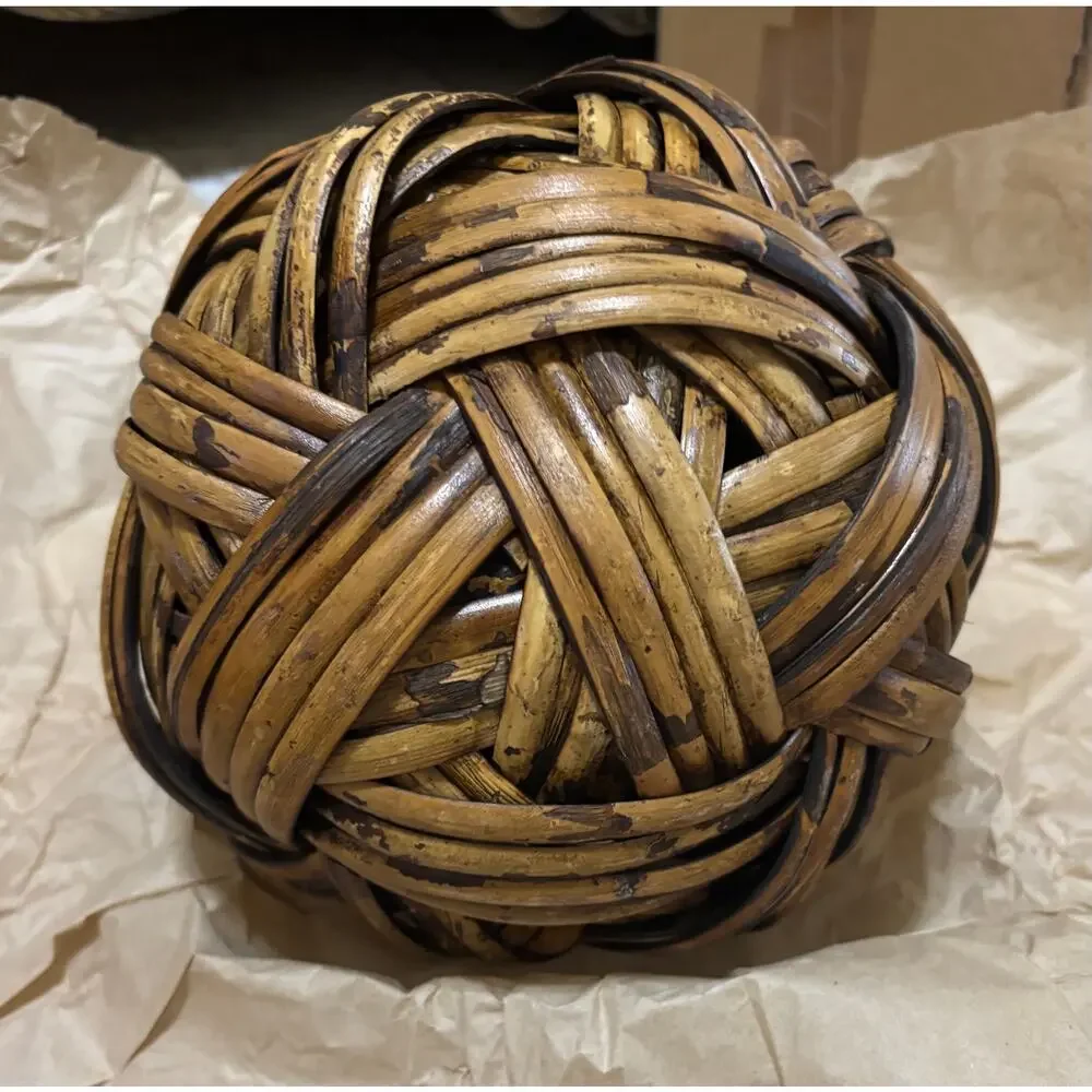 Rattan Balls Spheres decor Philippines Brown NWT 9 total 3-8